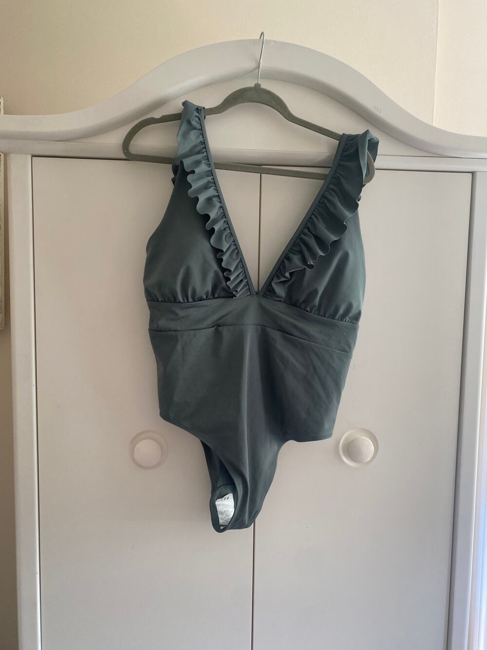 H & M NWT Olive one piece bathing suit beautiful